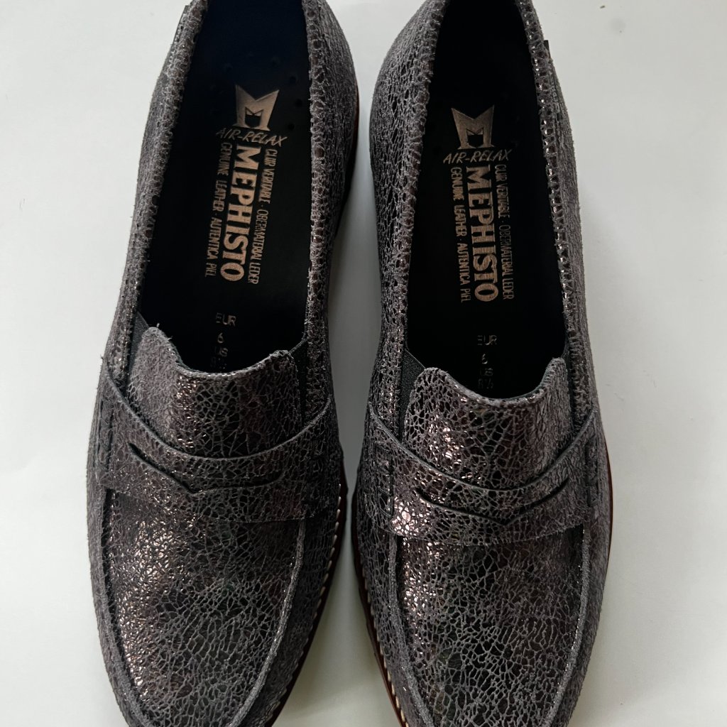 Mephisto Womens Metallic Loafers